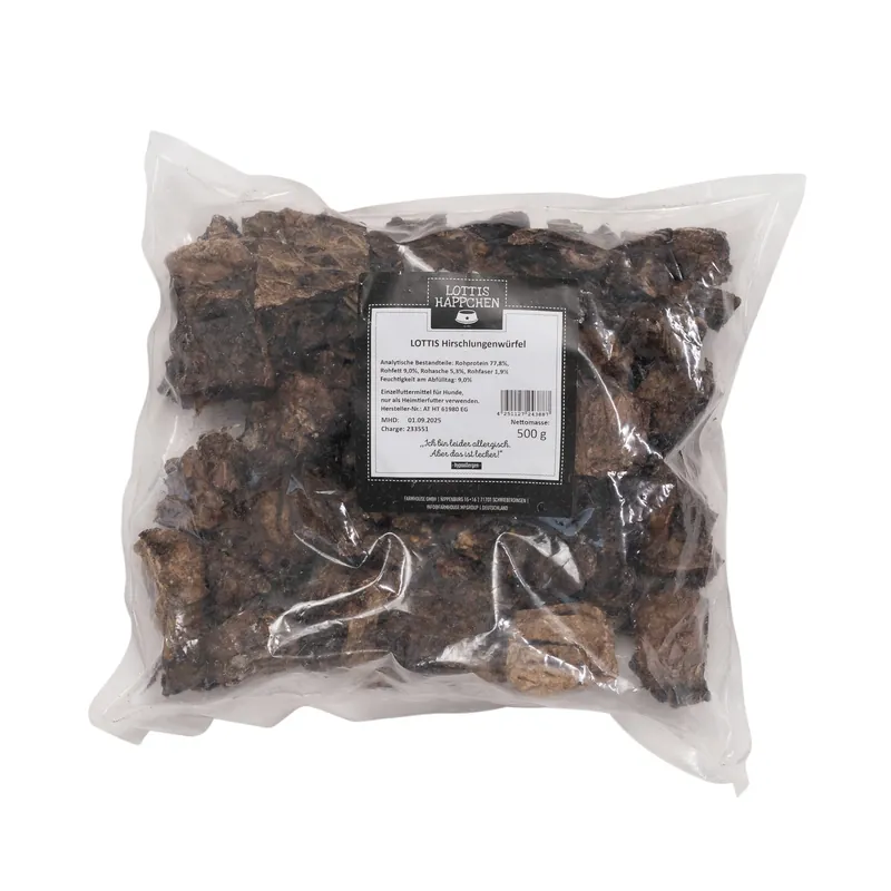 LOTTIS HÄPPCHEN Hirschlungenwürfel 500 g Rabatt